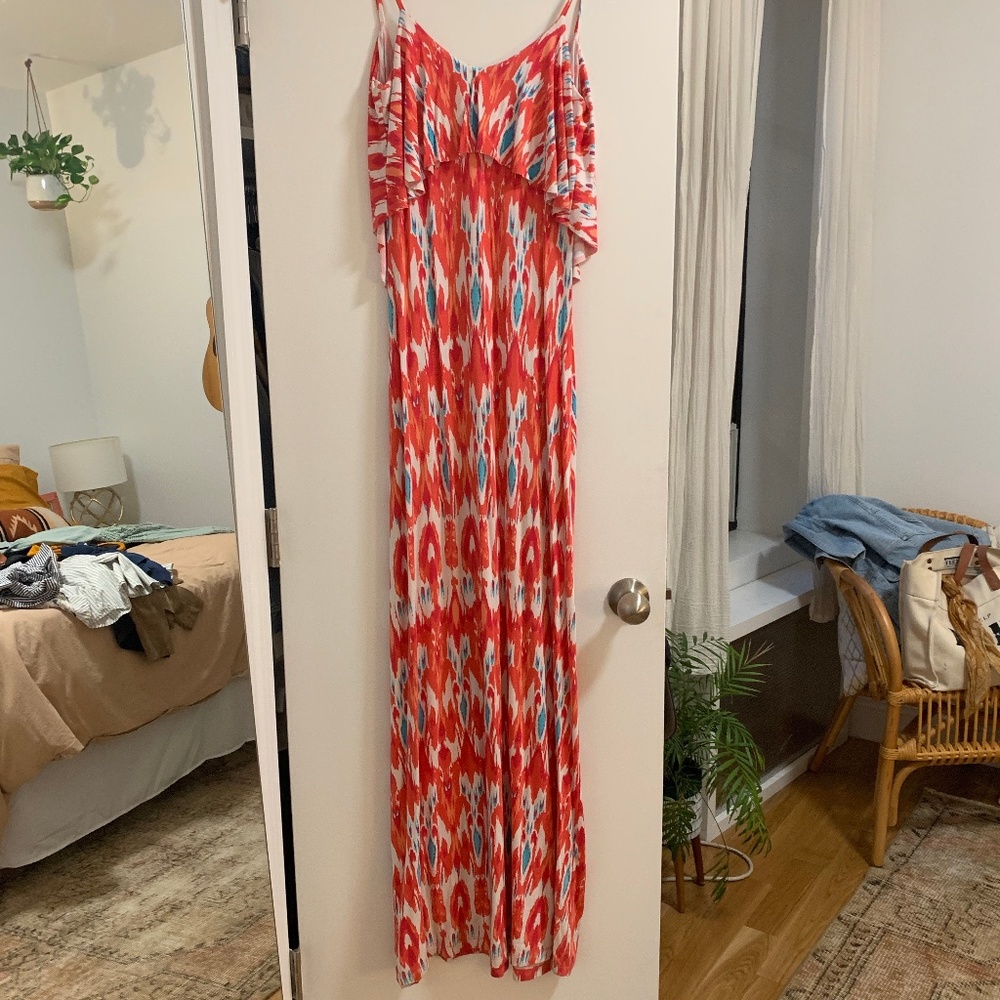 Design Lab Open Back Multi-Color Maxi Dress - image 3